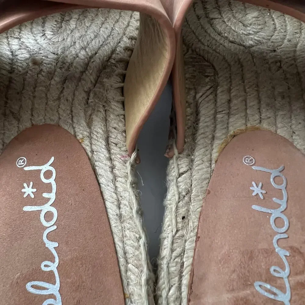 Splendid Blake Buckle Espadrille Leather Slide Sandals Size 6 Coastal Casual - Picture 9 of 10